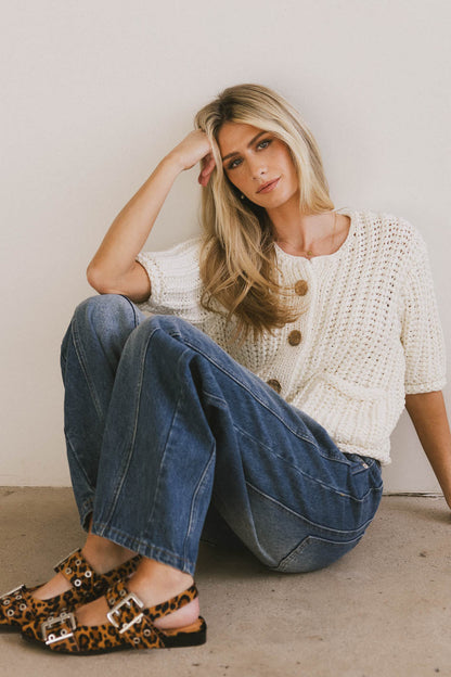 Brenda Knit Cardigan in Ivory - FINAL SALE