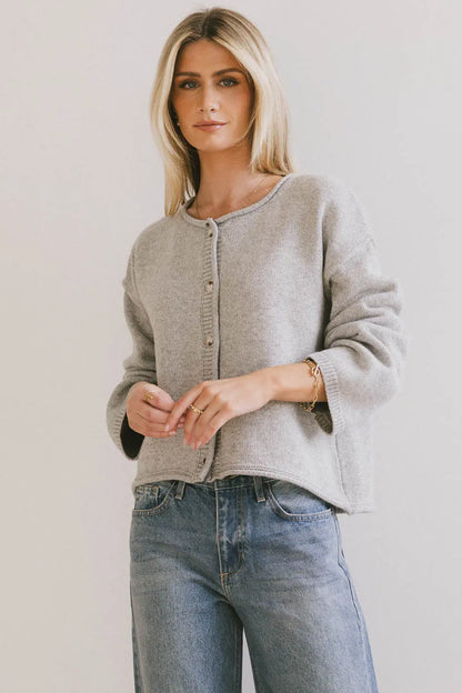 Carlie Knit Cardigan in Grey - FINAL SALE