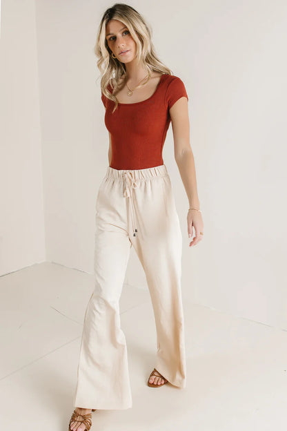 Clara Square Neck Bodysuit in Rust - FINAL SALE
