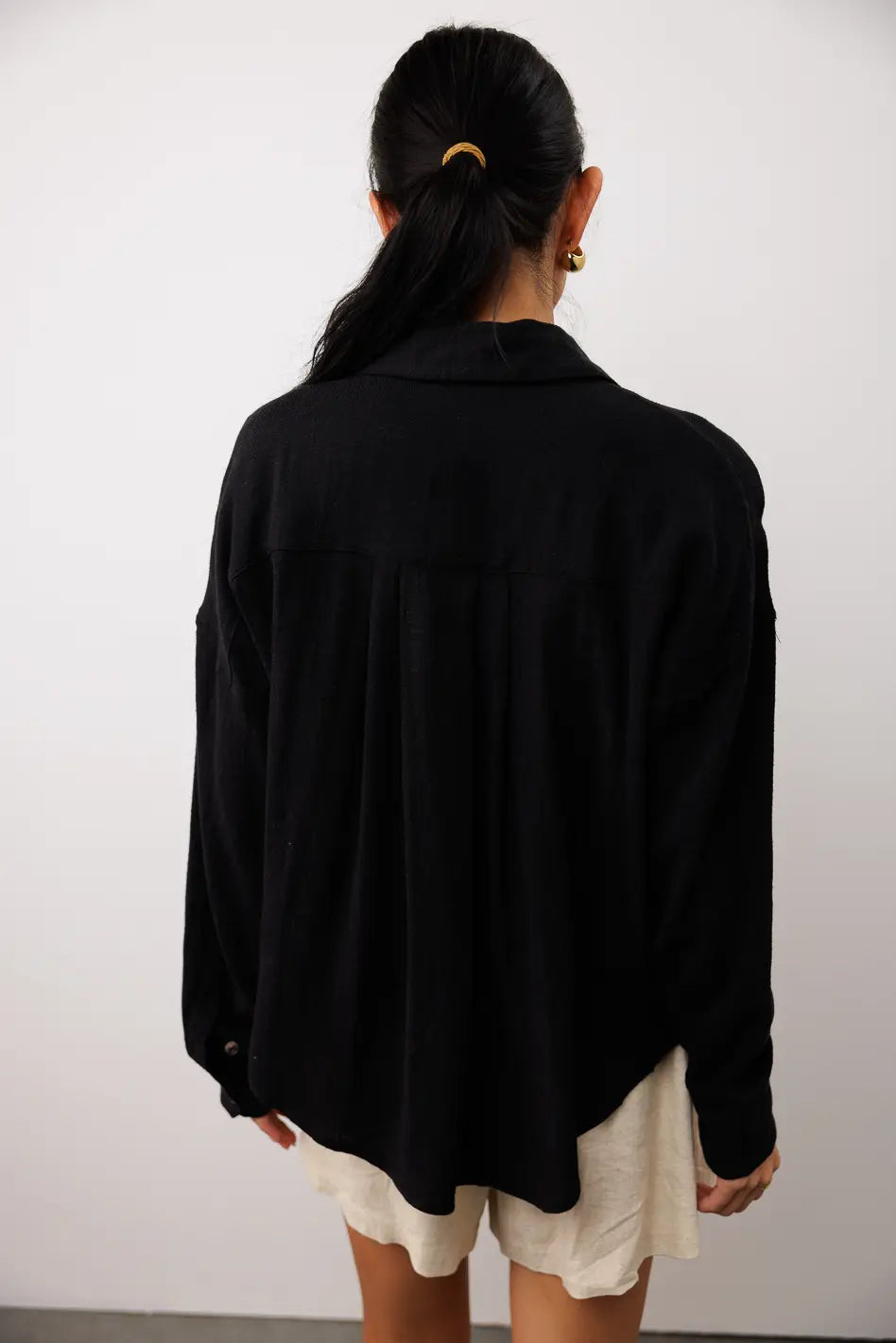 Finley Button Up in Black - FINAL SALE