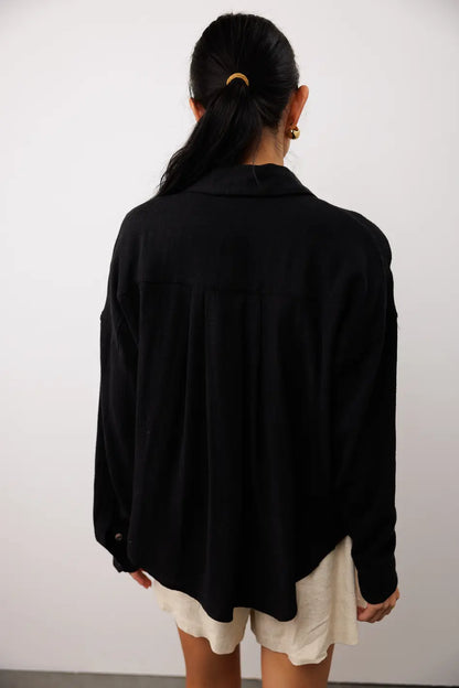 Finley Button Up in Black - FINAL SALE