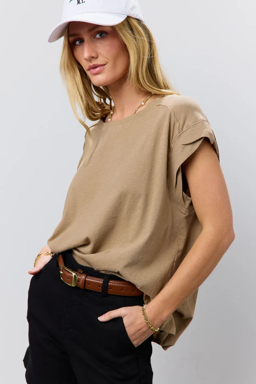 Aviana Muscle Tee in Mocha - FINAL SALE