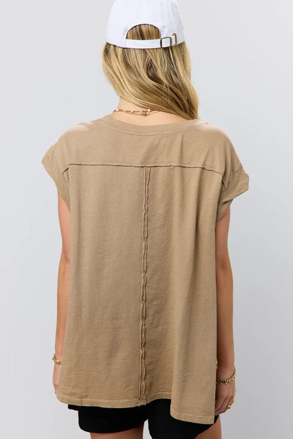 Aviana Muscle Tee in Mocha - FINAL SALE