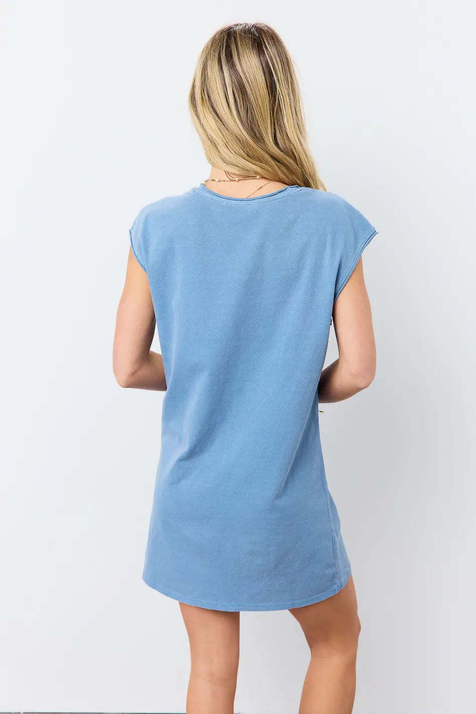 Elena T-Shirt Dress in Blue - FINAL SALE