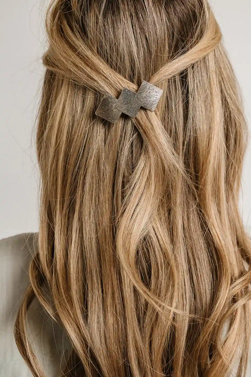 Geometric Hair Clip in Silver - FINAL SALE
