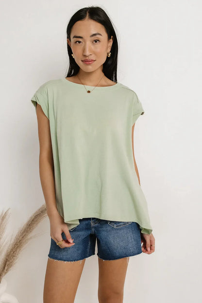 Aviana Muscle Tee in Mint - FINAL SALE