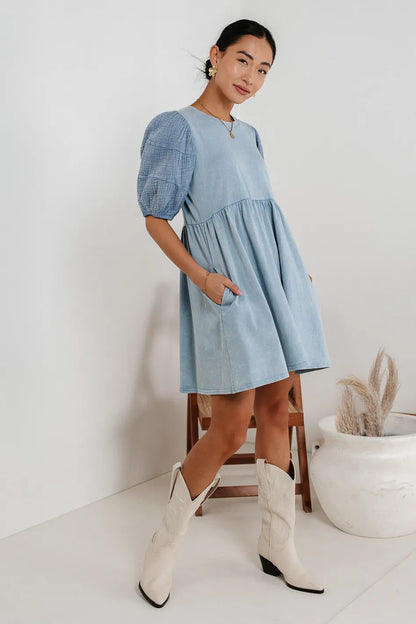 Andra Mini Dress in Blue - FINAL SALE