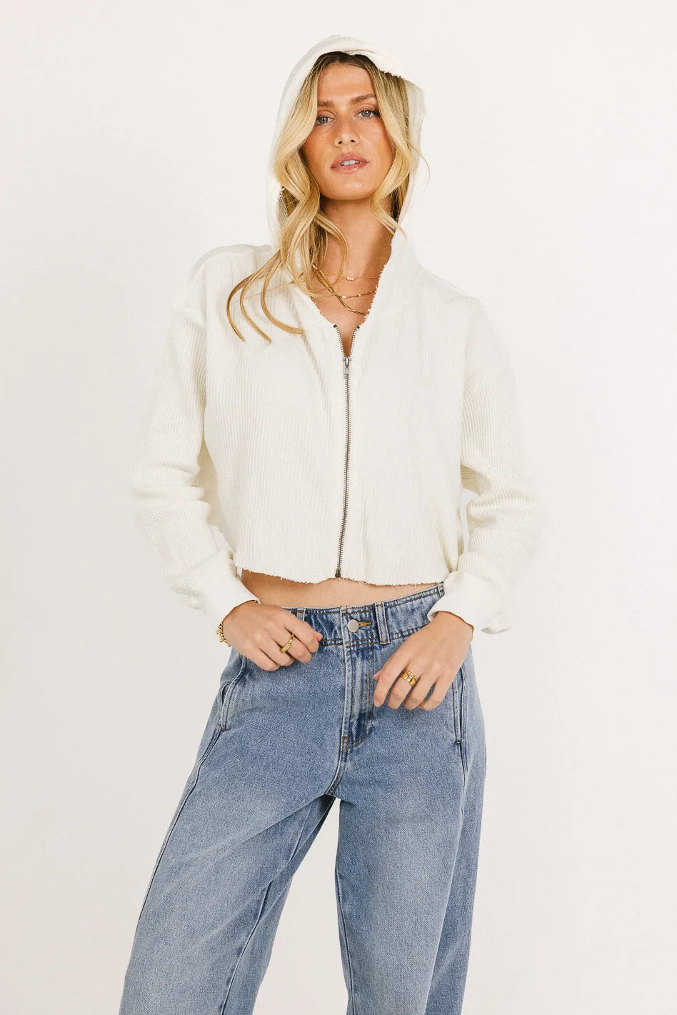 Anna Zip Up in Cream - FINAL SALE
