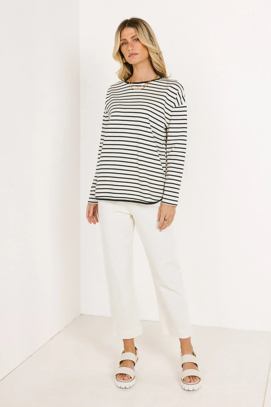 Farah Striped Top in Green - FINAL SALE