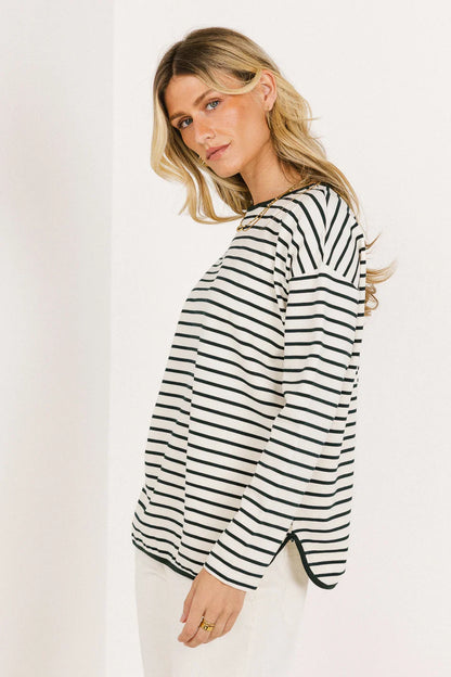 Farah Striped Top in Green - FINAL SALE