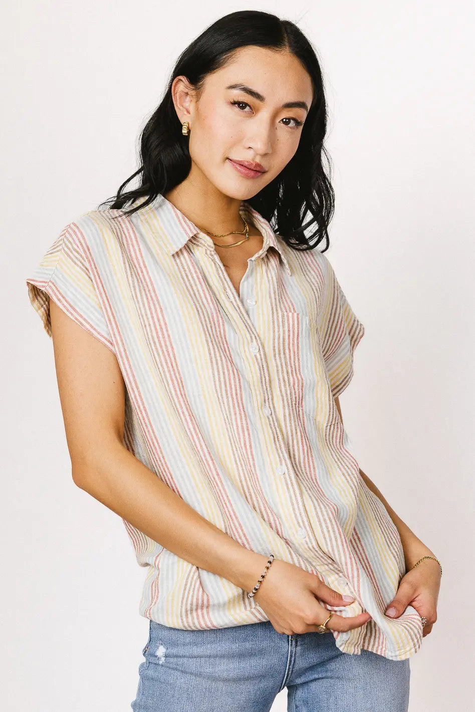 Imogen Striped Button Up - FINAL SALE