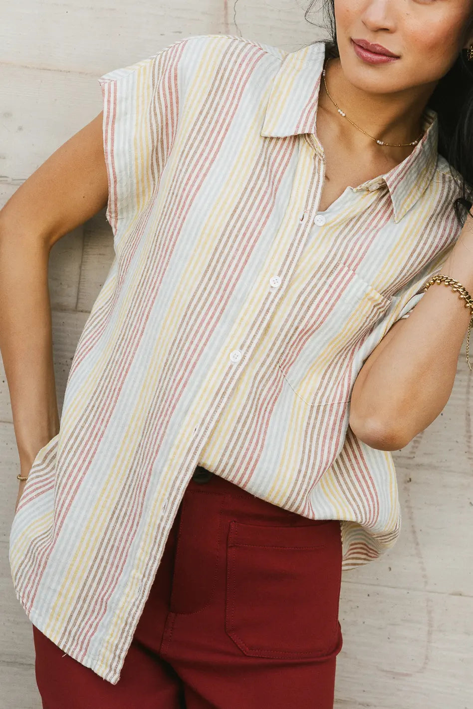 Imogen Striped Button Up - FINAL SALE