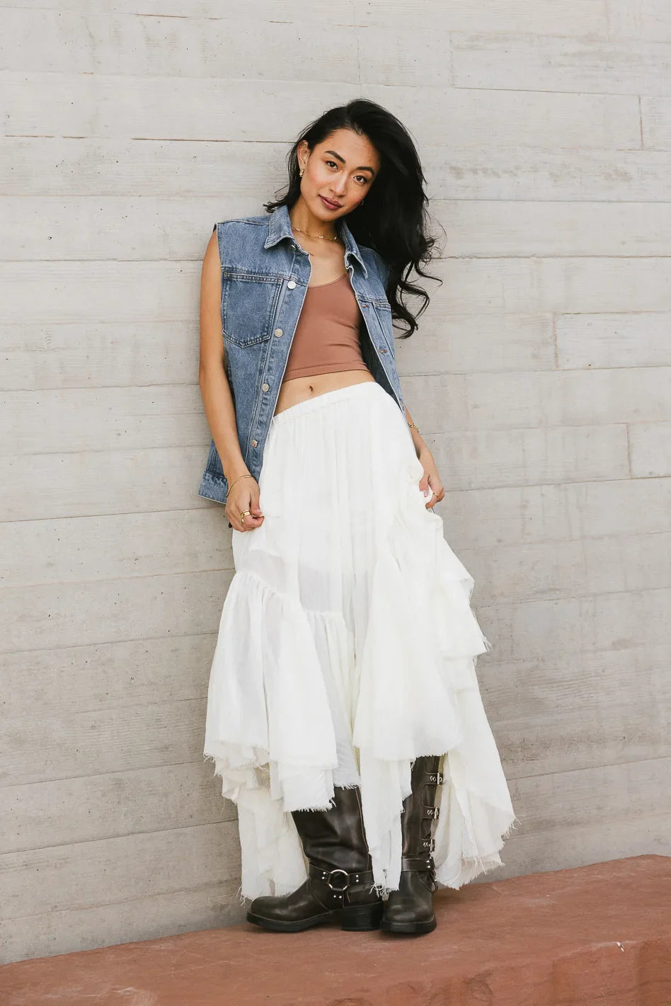 Augusta Handkerchief Skirt in Cream - FINAL SALE