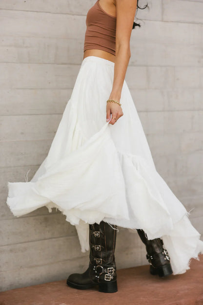 Augusta Handkerchief Skirt in Cream - FINAL SALE