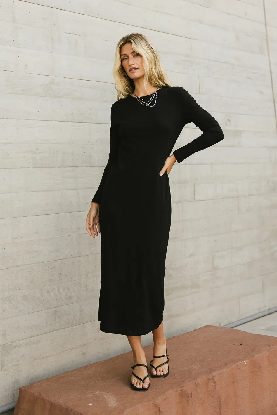 Hollis Ribbed Dress in Black - FINAL SALE