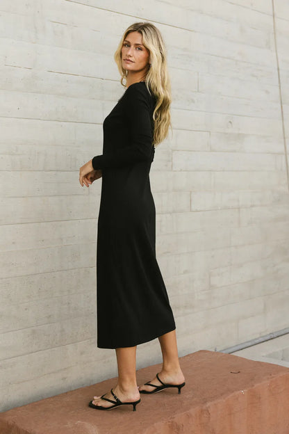 Hollis Ribbed Dress in Black - FINAL SALE