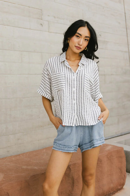 Francine Striped Button Up - FINAL SALE