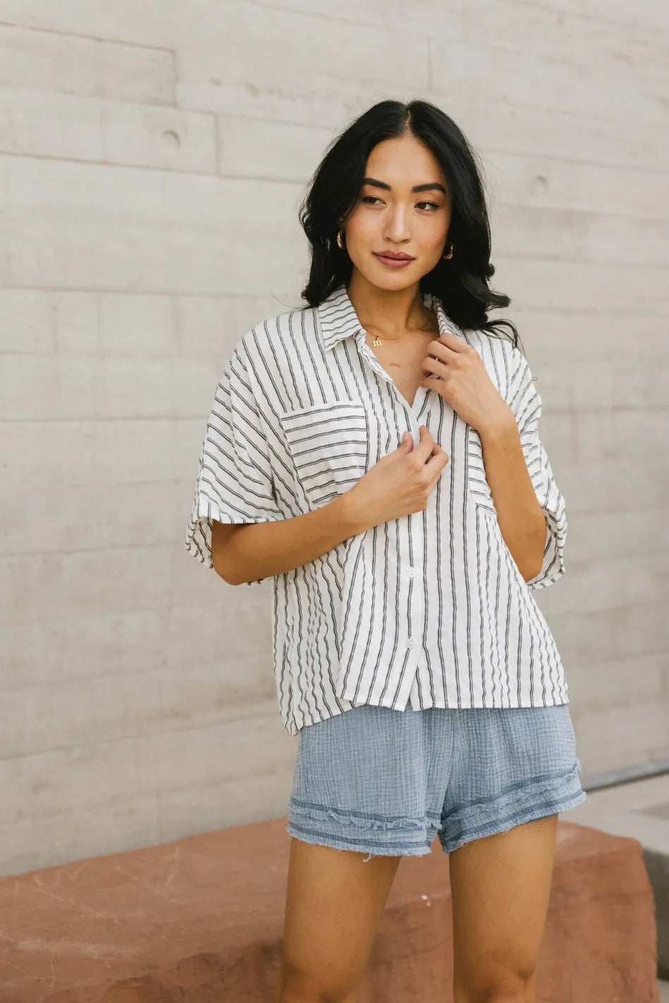 Francine Striped Button Up - FINAL SALE