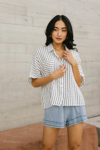 Francine Striped Button Up - FINAL SALE