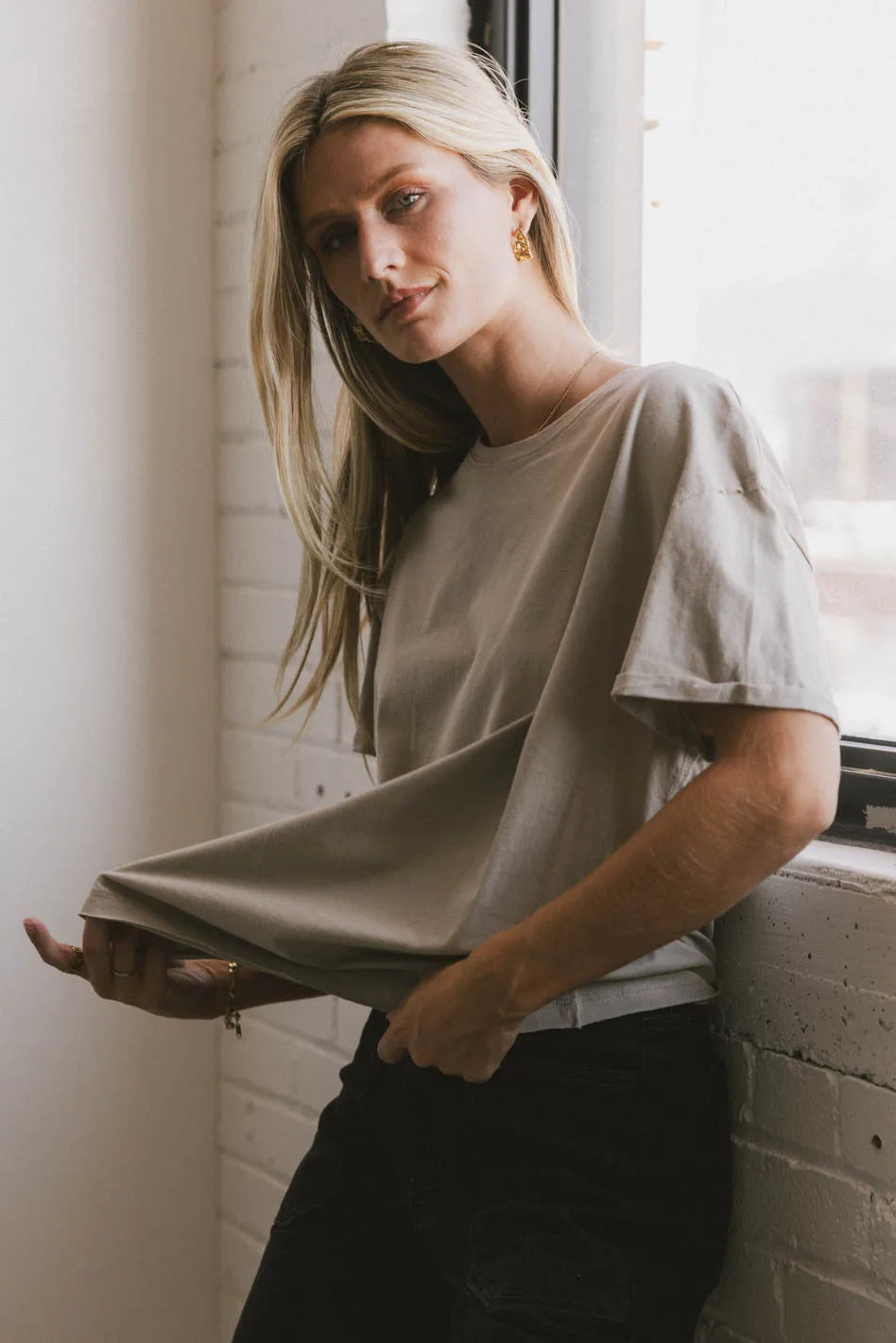 Gunner Basic Tee in Taupe - FINAL SALE