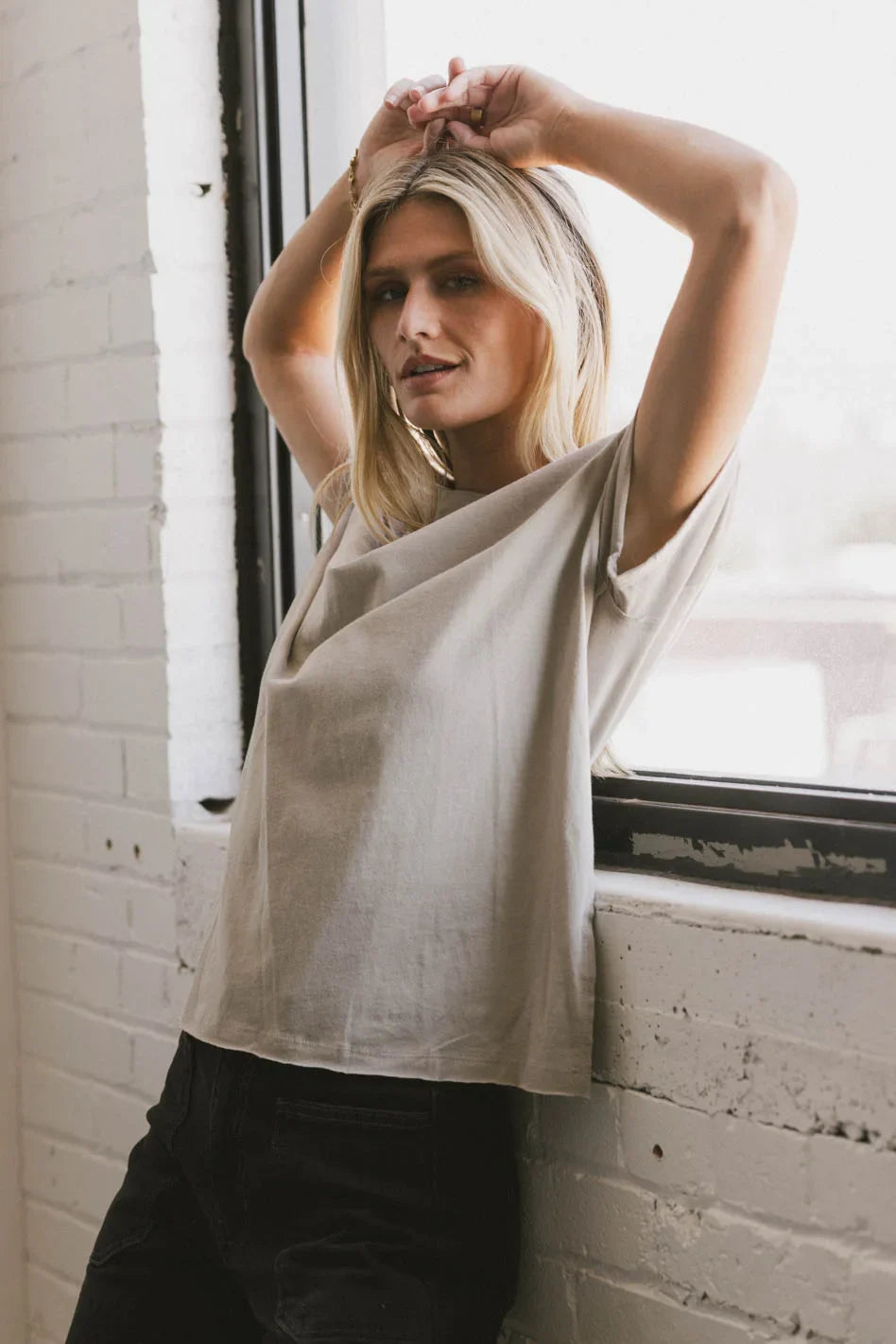 Gunner Basic Tee in Taupe - FINAL SALE