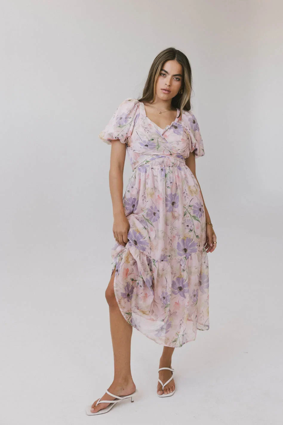 Angelique Floral Tie Dress in Pink - FINAL SALE