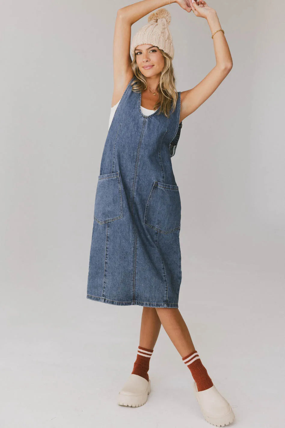 Camry Overall Dress in Dark Wash - FINAL SALE