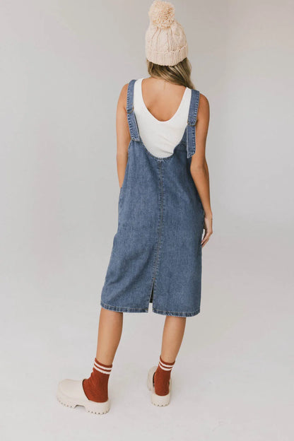 Camry Overall Dress in Dark Wash - FINAL SALE