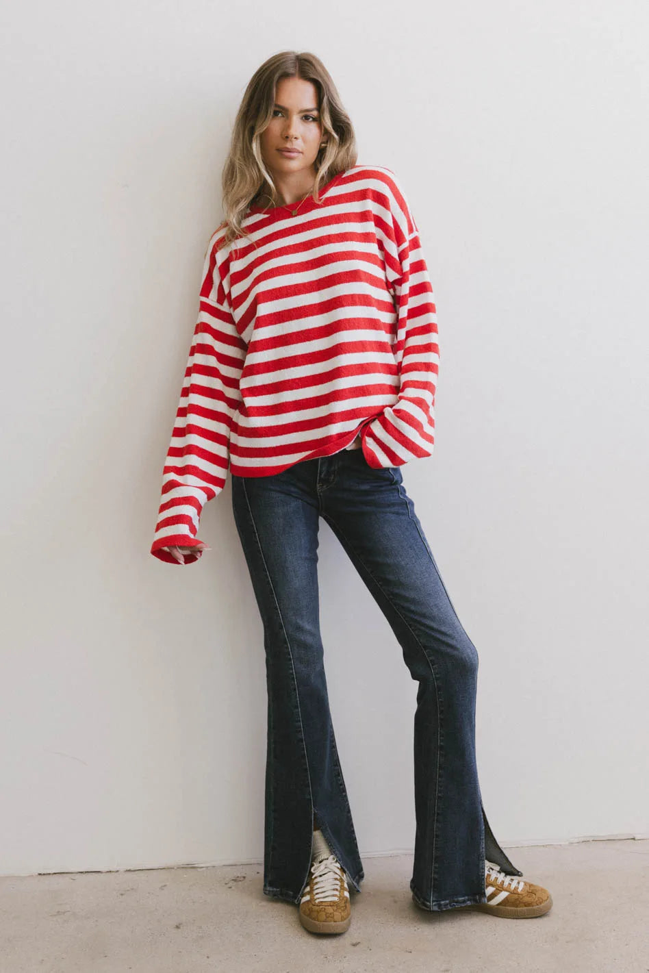 Destinia Striped Top in Red - FINAL SALE
