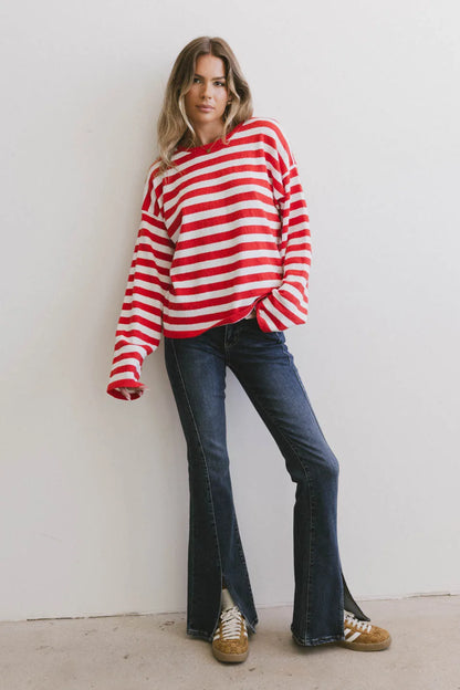 Destinia Striped Top in Red - FINAL SALE