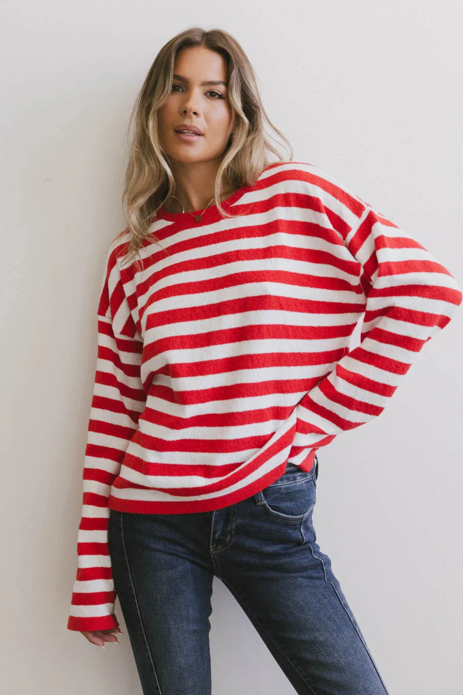 Destinia Striped Top in Red - FINAL SALE
