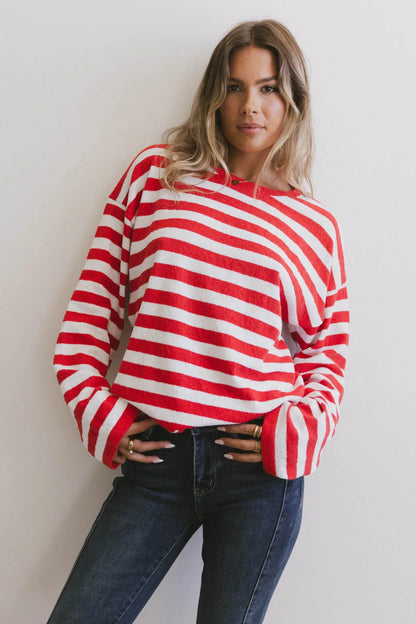 Destinia Striped Top in Red - FINAL SALE