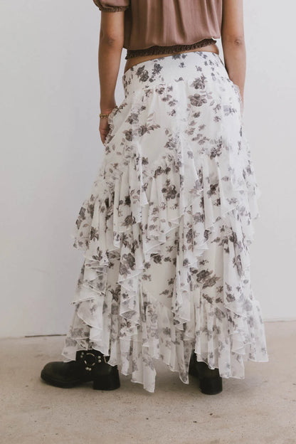 Emerson Ruffled Maxi Skirt in White - FINAL SALE