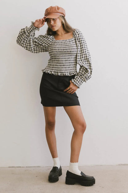 Brinklee Smocked Blouse in Black - FINAL SALE