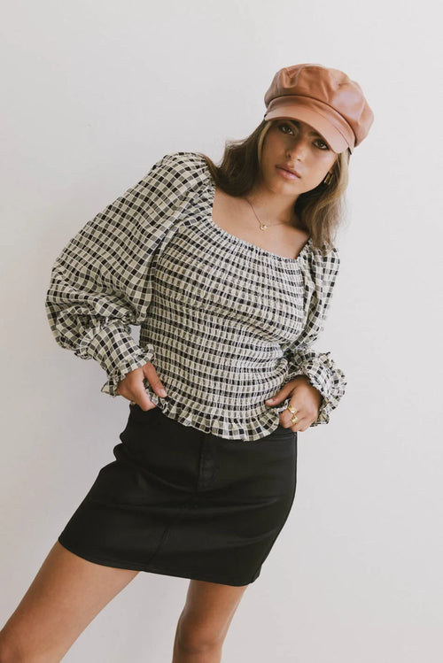 Brinklee Smocked Blouse in Black - FINAL SALE