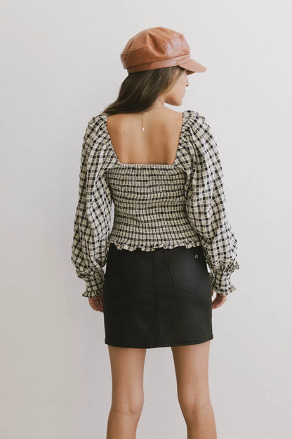 Brinklee Smocked Blouse in Black - FINAL SALE