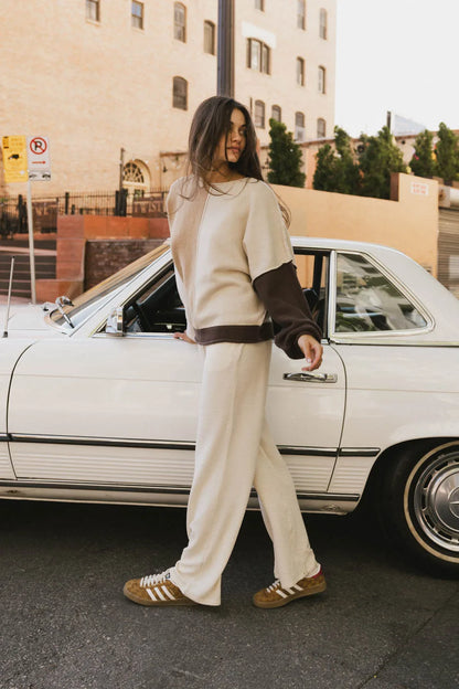 Abara Colorblock Sweater in Oatmeal - FINAL SALE