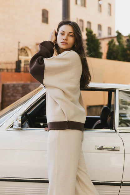 Abara Colorblock Sweater in Oatmeal - FINAL SALE