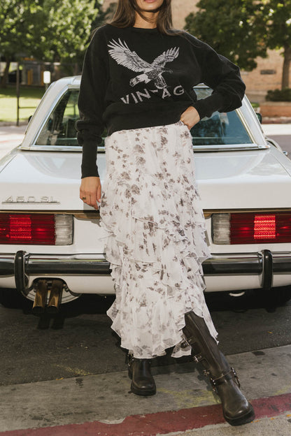 Emerson Ruffled Maxi Skirt in White - FINAL SALE