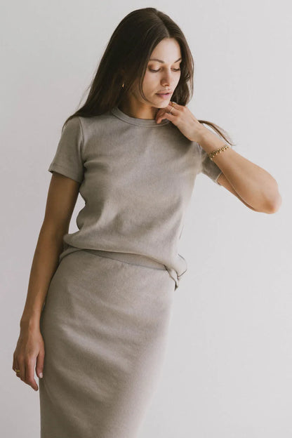 Calais Ribbed Top in Taupe - FINAL SALE