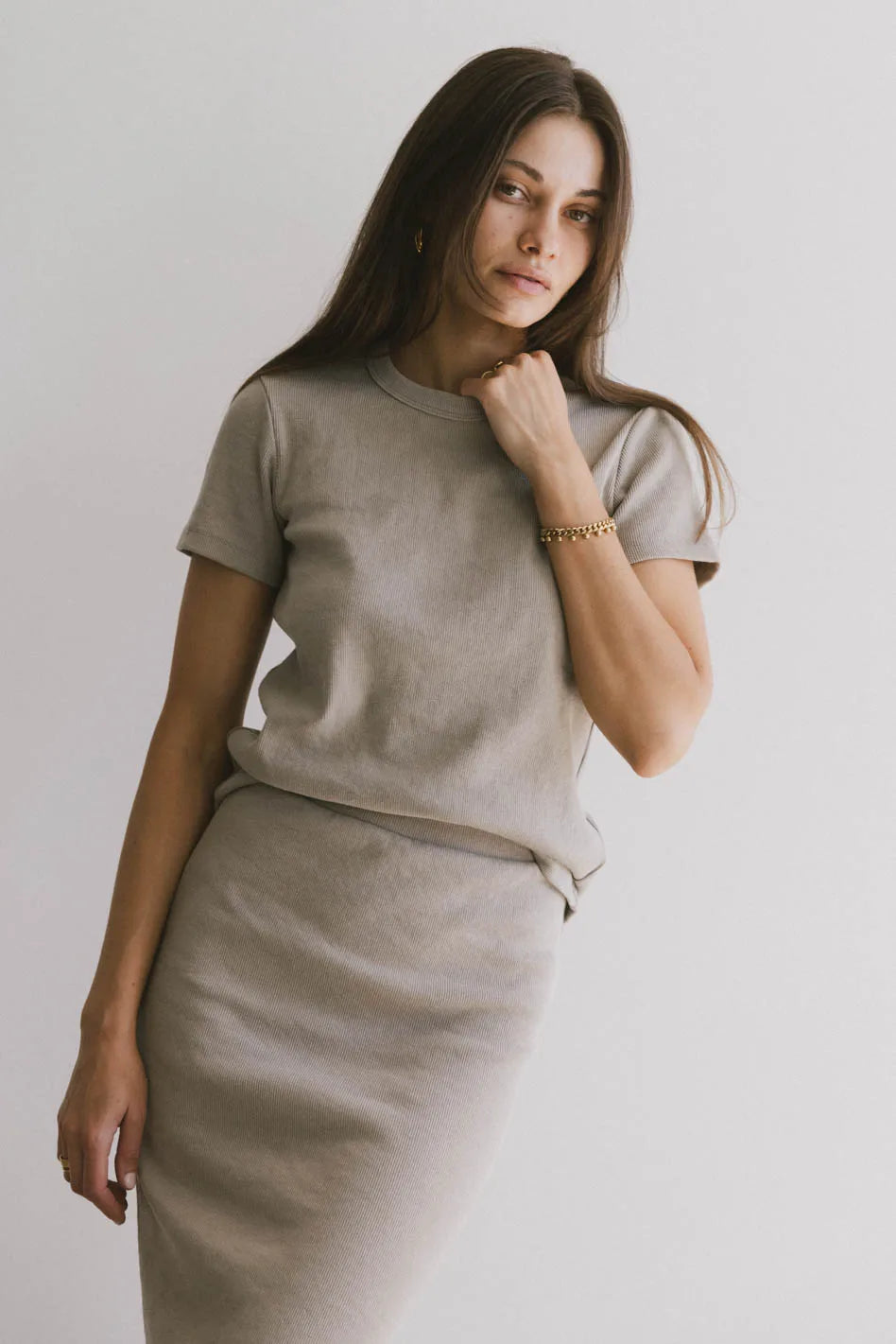 Calais Ribbed Top in Taupe - FINAL SALE