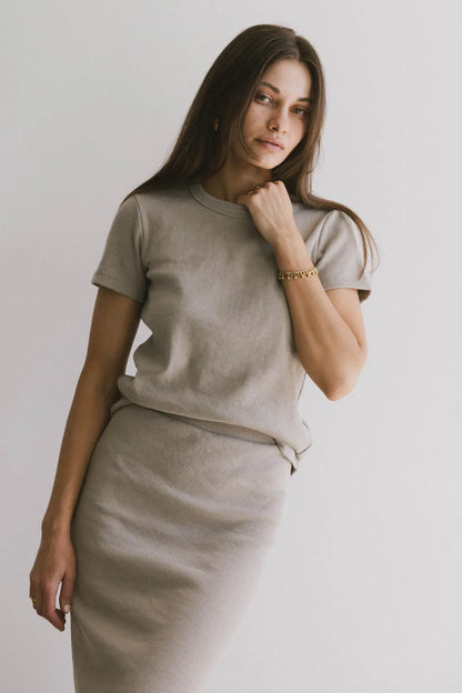 Calais Ribbed Top in Taupe - FINAL SALE