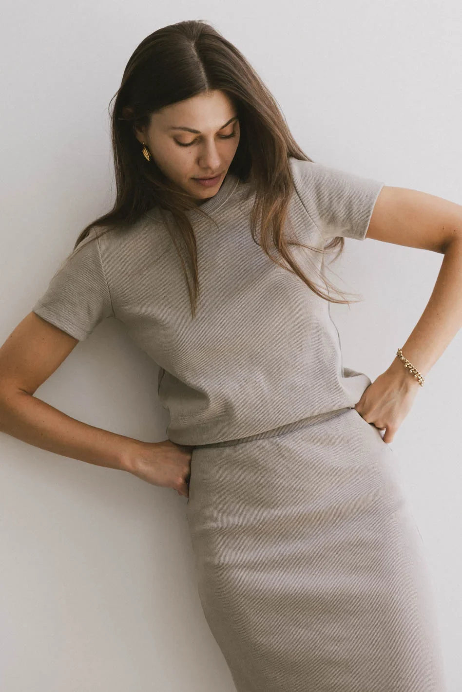Calais Ribbed Top in Taupe - FINAL SALE