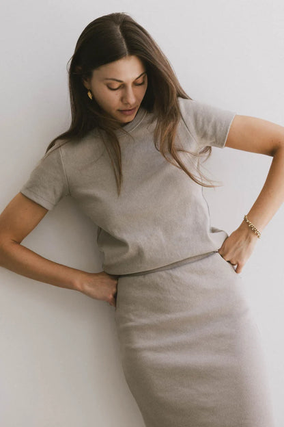 Calais Ribbed Top in Taupe - FINAL SALE