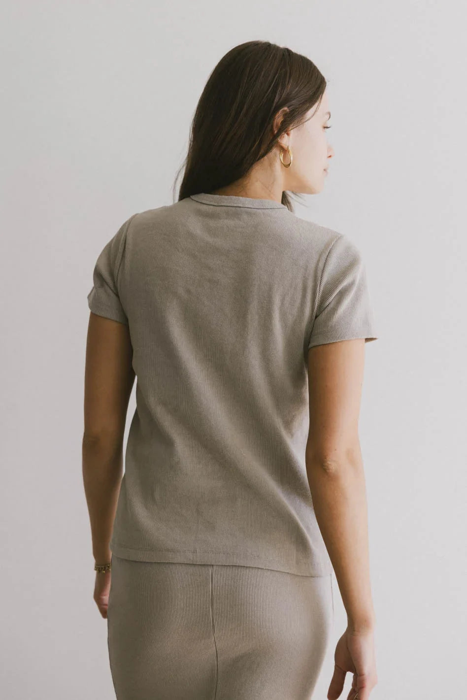 Calais Ribbed Top in Taupe - FINAL SALE