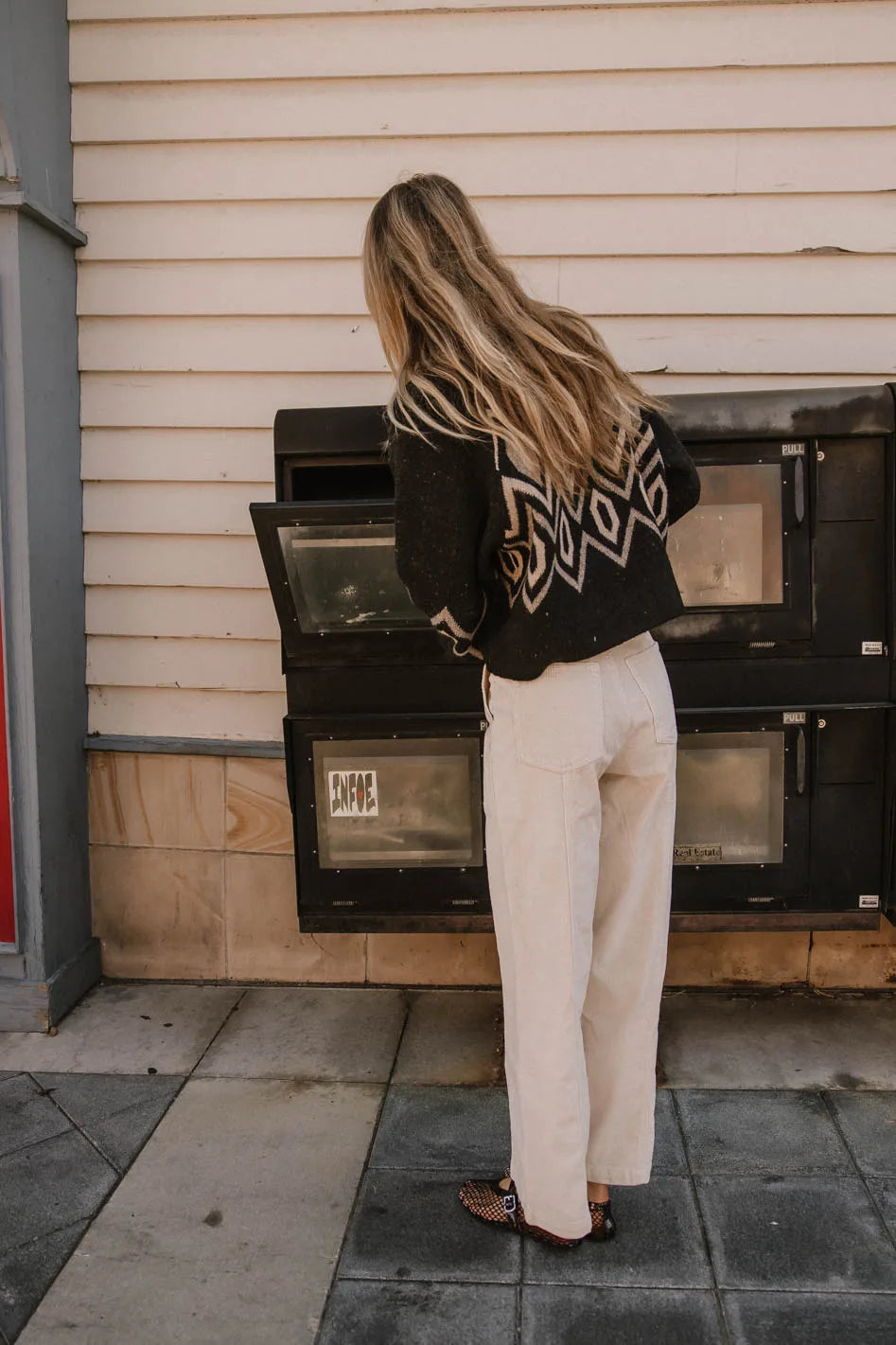 Angelica Geometric Cardigan in Black - FINAL SALE