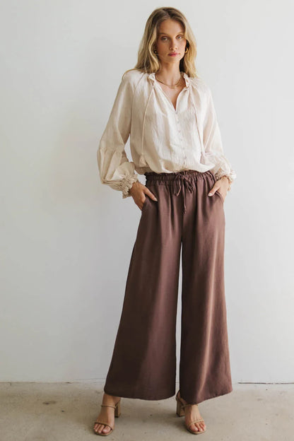 Elowen Button Up Blouse in Cream - FINAL SALE