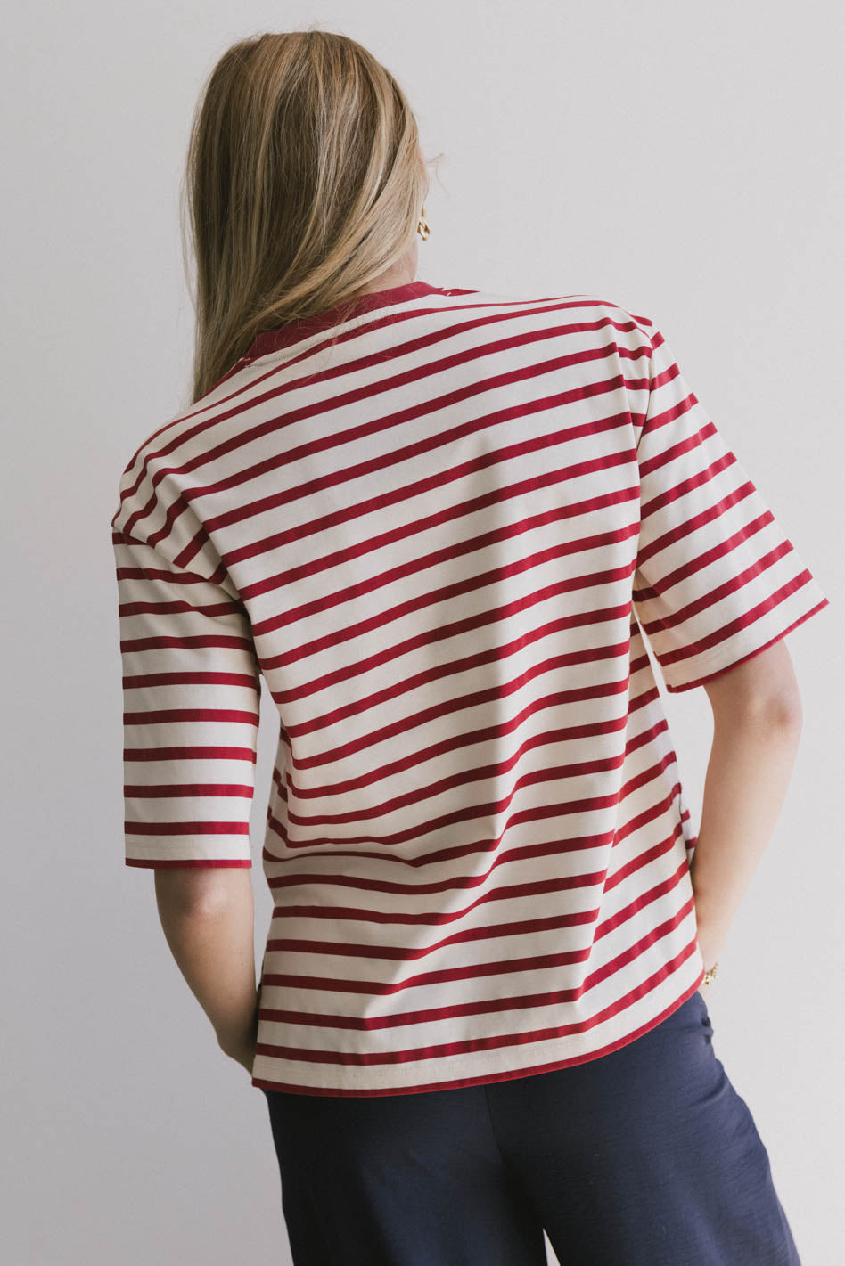 Freddie Striped Tee in Red - FINAL SALE