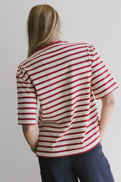 Freddie Striped Tee in Red - FINAL SALE