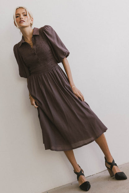 Belen Midi Dress in Mauve - FINAL SALE